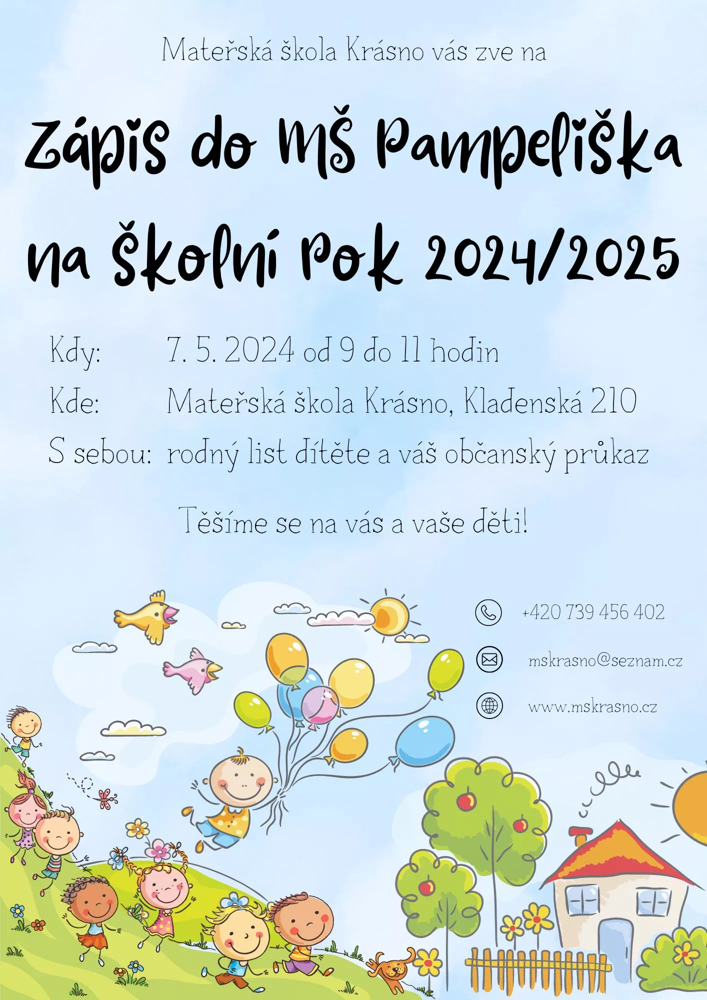 Zápis do MŠ na školní rok 2024/2025